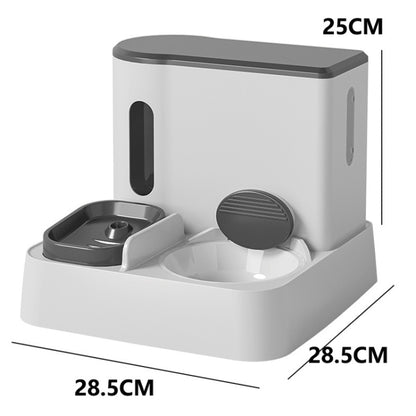 Pet Food Bowl Dog Drinking Fountain Cat Mobile Water Dispenser Automatic Feeding Water Feeder, Basic Gray, Basic Green, Upgrade Gray+Stainless Steel Bowl