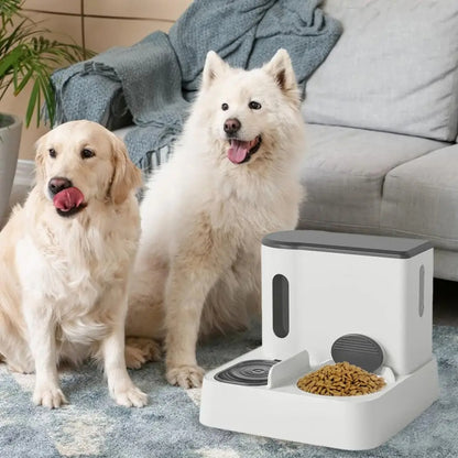 Pet Food Bowl Dog Drinking Fountain Cat Mobile Water Dispenser Automatic Feeding Water Feeder, Basic Gray, Basic Green, Upgrade Gray+Stainless Steel Bowl