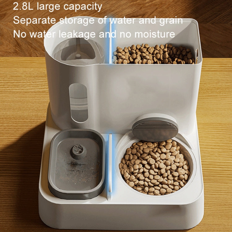 Pet Food Bowl Dog Drinking Fountain Cat Mobile Water Dispenser Automatic Feeding Water Feeder, Basic Gray, Basic Green, Upgrade Gray+Stainless Steel Bowl
