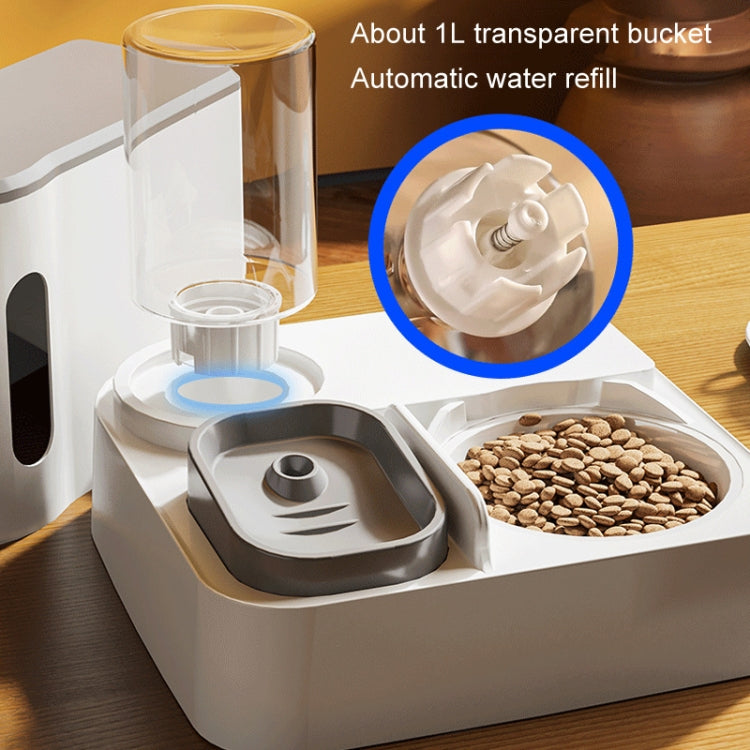 Pet Food Bowl Dog Drinking Fountain Cat Mobile Water Dispenser Automatic Feeding Water Feeder, Basic Gray, Basic Green, Upgrade Gray+Stainless Steel Bowl