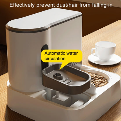 Pet Food Bowl Dog Drinking Fountain Cat Mobile Water Dispenser Automatic Feeding Water Feeder, Basic Gray, Basic Green, Upgrade Gray+Stainless Steel Bowl
