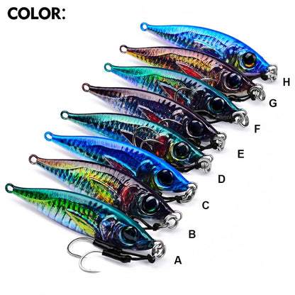 PROBEROS LF137 3D Spray Painted Bionic Lure Warp Bass Leader Fish Long Casting Freshwater Sea Luminous Fishing Bait, 28g, 40g, 60g, 100g, 120g, 180g, 80g, 150g, 200g