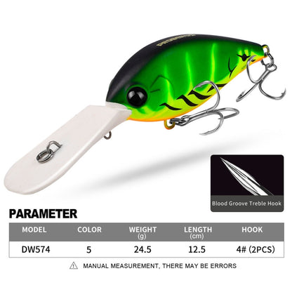 PROBEROS DW574 Bait Floating Rock Plastic Lure Small Fatty Fish Fake Bait Fishing Tackle, 12.5cm/24.5g