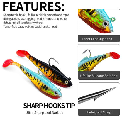 PROBEROS DW6085 Sea Bass Leadfish Soft Lure T-Tail Software Baits Sea Fishing Boat Fishing Bionic Lures, 8cm/9.5g, 11cm/24.6g, 5cm/3.6g