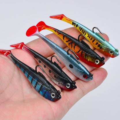PROBEROS DW6085 Sea Bass Leadfish Soft Lure T-Tail Software Baits Sea Fishing Boat Fishing Bionic Lures, 8cm/9.5g, 11cm/24.6g, 5cm/3.6g
