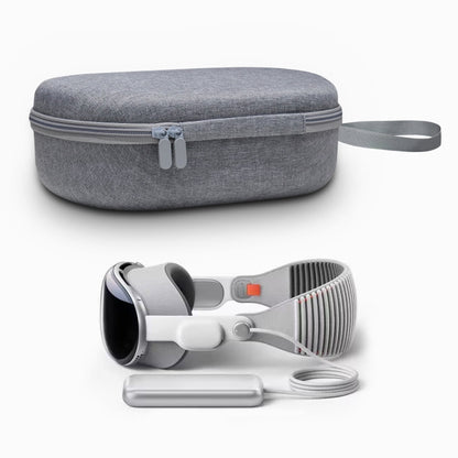 JYS-APP001 For Apple Vision Pro Headset Storage Bag VR Glasses Anti-Scrape Portable Bag, Gray Linen, Gray Felt