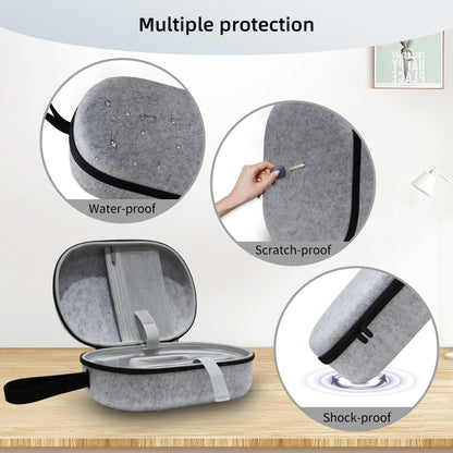 JYS-APP001 For Apple Vision Pro Headset Storage Bag VR Glasses Anti-Scrape Portable Bag, Gray Linen, Gray Felt