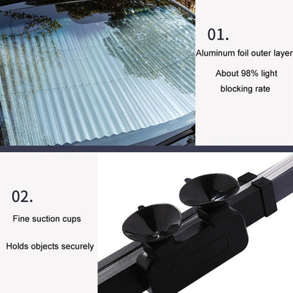 Car Front Gear Auto Retractable Sunshade Household Pleated Window Covering, 46 x 120cm, 65 x 150cm, 70 x 155cm, 80 x 185cm