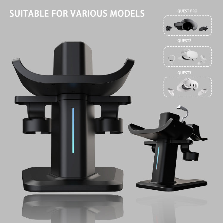 For Meta Quest 3 / 2 / Pro Charging Storage Stand With RGB Lights