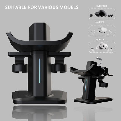 For Meta Quest 3 / 2 / Pro Charging Storage Stand With RGB Lights