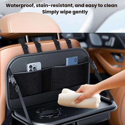 Car Rear Seat Back Storage Bag Large Capacity Foldable Chair Back Storage Pouch, Black