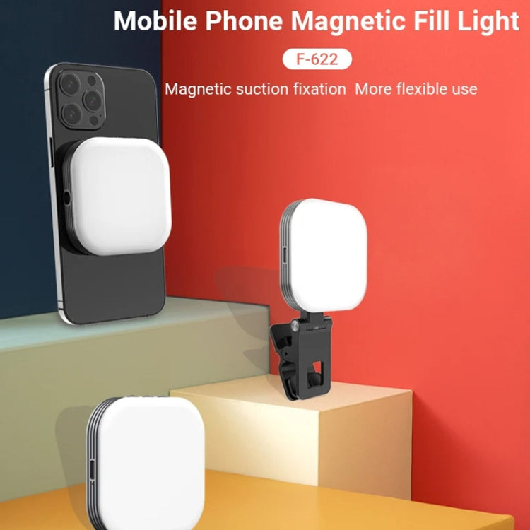 Mini Magnetic Fill Light Rechargeable Tri-Color Temperature Selfie Light, F-622