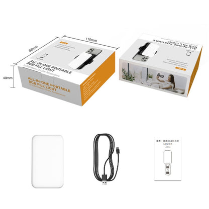 RGB Fill Light Photography Lamp With Hidden Folding Phone Clip & Cold Shoe Interface, F-615