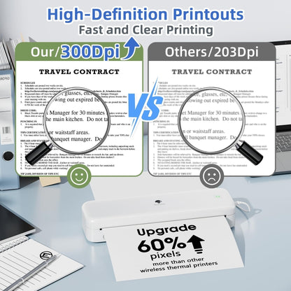 Phomemo M834 Wireless Bluetooth Thermal Printer Support Multi-Size Thermal Paper, M834