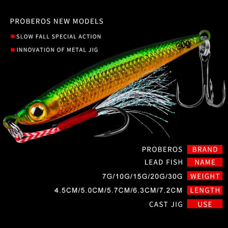 PROBEROS LF127 Long Casting Bait Small Leader Freshwater Sea Bass Fishing Warbler Spinnerbait, 7g, 10g, 15g, 20g, 30g