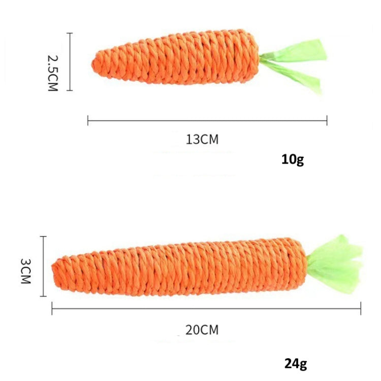 Carrot Cat Chew Rope Toy Bite Resistant Stick Built-in Bell, Small 13cm, Large 20cm