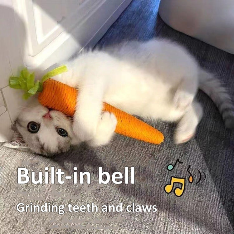 Carrot Cat Chew Rope Toy Bite Resistant Stick Built-in Bell, Small 13cm, Large 20cm