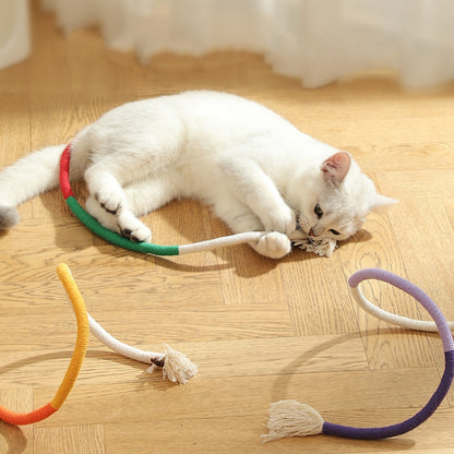 Cat Bite Rope Toy Catnip Cat Teasing Stick, 70cm