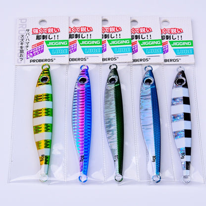 PROBEROS LF121 Fast Sinking Laser Boat Fishing Sea Fishing Lure Iron Plate Bait, 14g, 21g, 28g, 40g, 60g, 80g