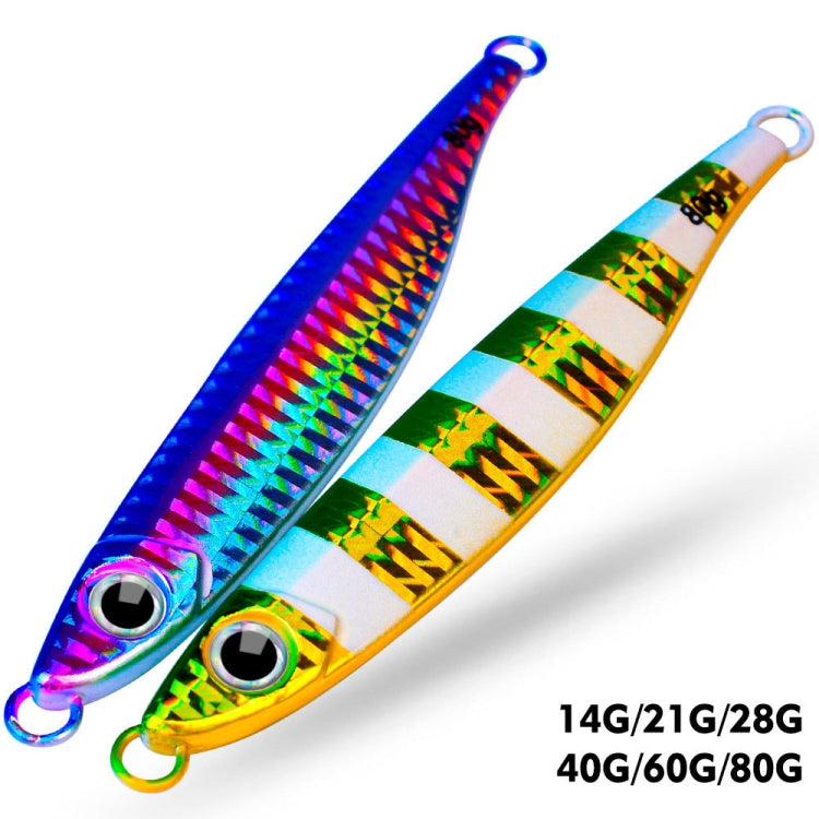 PROBEROS LF121 Fast Sinking Laser Boat Fishing Sea Fishing Lure Iron Plate Bait, 14g, 21g, 28g, 40g, 60g, 80g