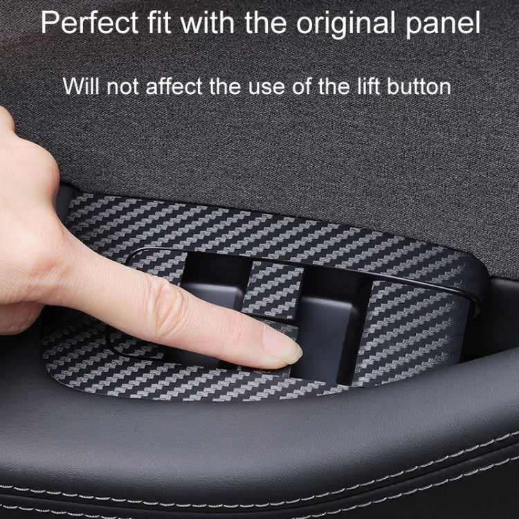 4pcs /Set For Tesla Model 3 Lift Window Button Sticker Car Interior, Carbon Fiber, Starry Line