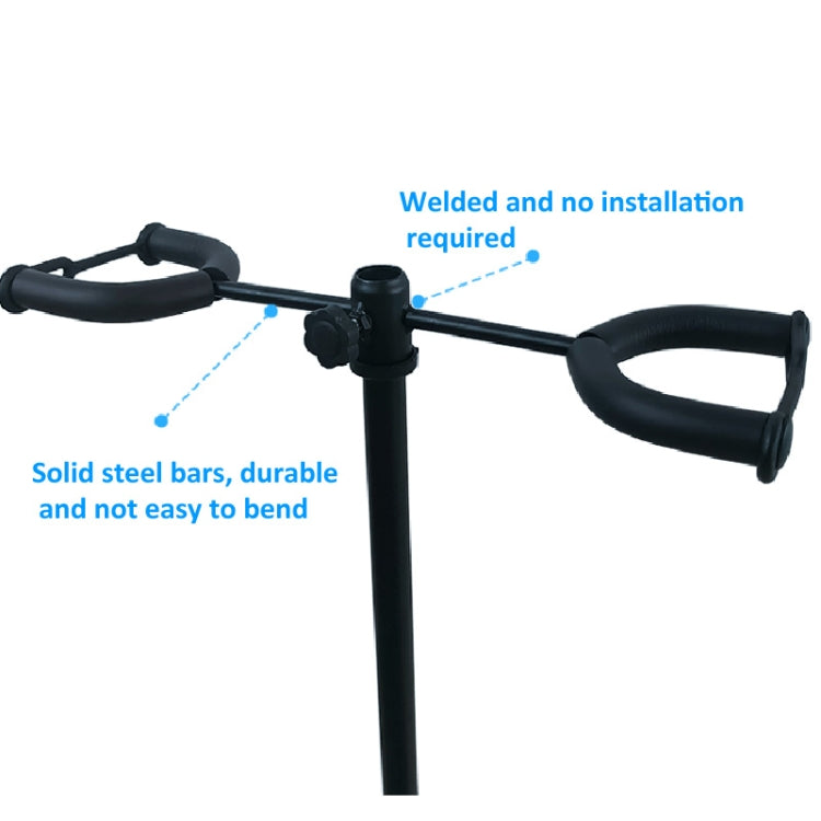 Adjustable Double Guitar Stand Holds Two Electric Or Acoustic Guitars, Double Guitar Stand