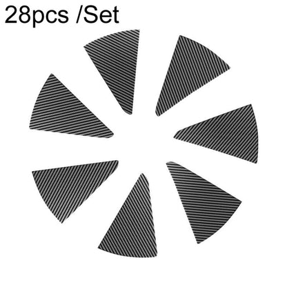 28pcs /Set For Tesla Model 3 Tire Sticker Modification Protective Film, Carbon Fiber, Bright Black, Electroplating Silver