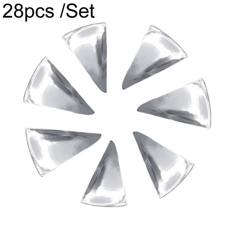 28pcs /Set For Tesla Model 3 Tire Sticker Modification Protective Film, Carbon Fiber, Bright Black, Electroplating Silver