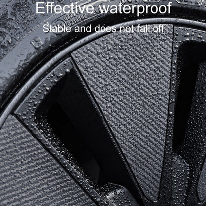 28pcs /Set For Tesla Model 3 Tire Sticker Modification Protective Film, Carbon Fiber, Bright Black, Electroplating Silver