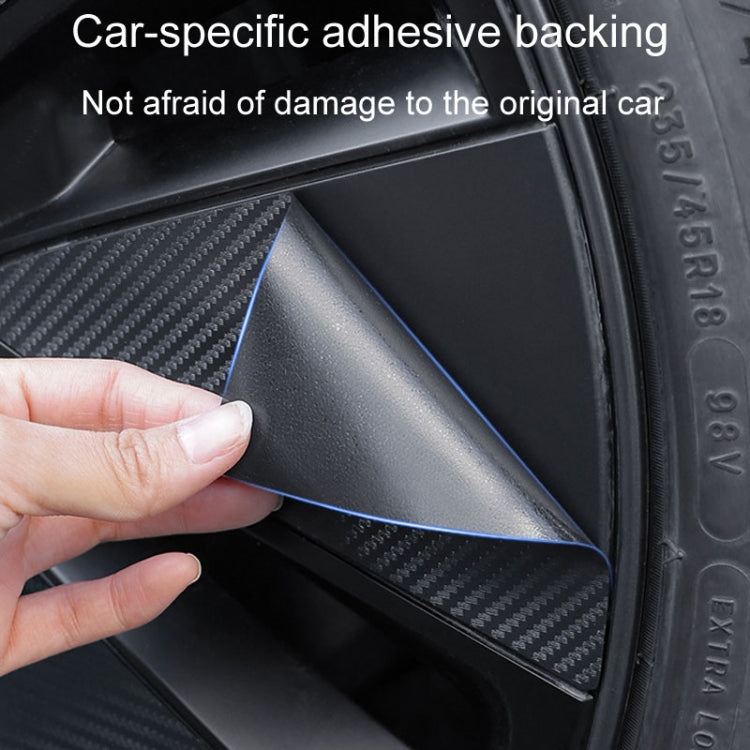 28pcs /Set For Tesla Model 3 Tire Sticker Modification Protective Film, Carbon Fiber, Bright Black, Electroplating Silver