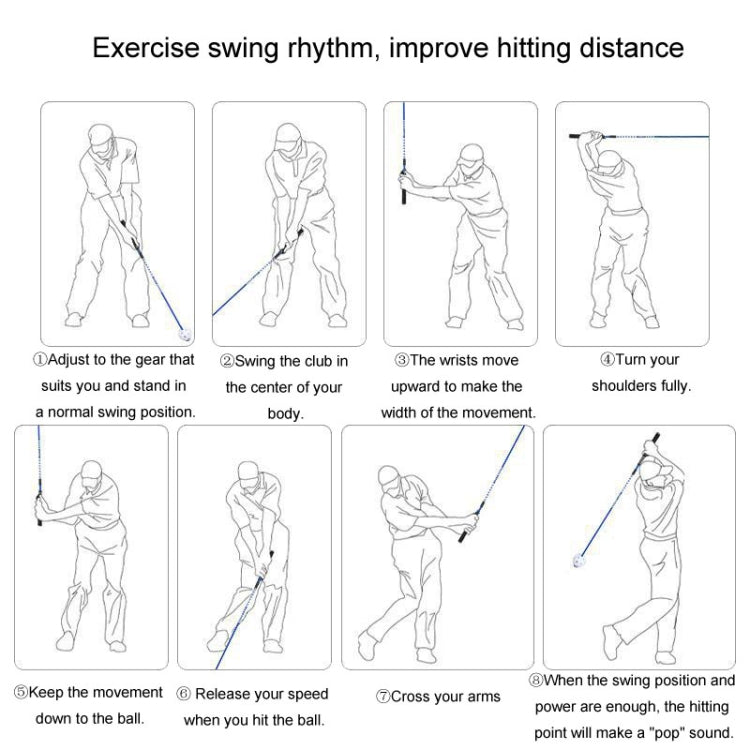 Golf Swing Sounding Training Stick To Improve Swing Speed And Delay Downswing, PGM HGB024