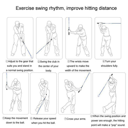 Golf Swing Sounding Training Stick To Improve Swing Speed And Delay Downswing, PGM HGB024