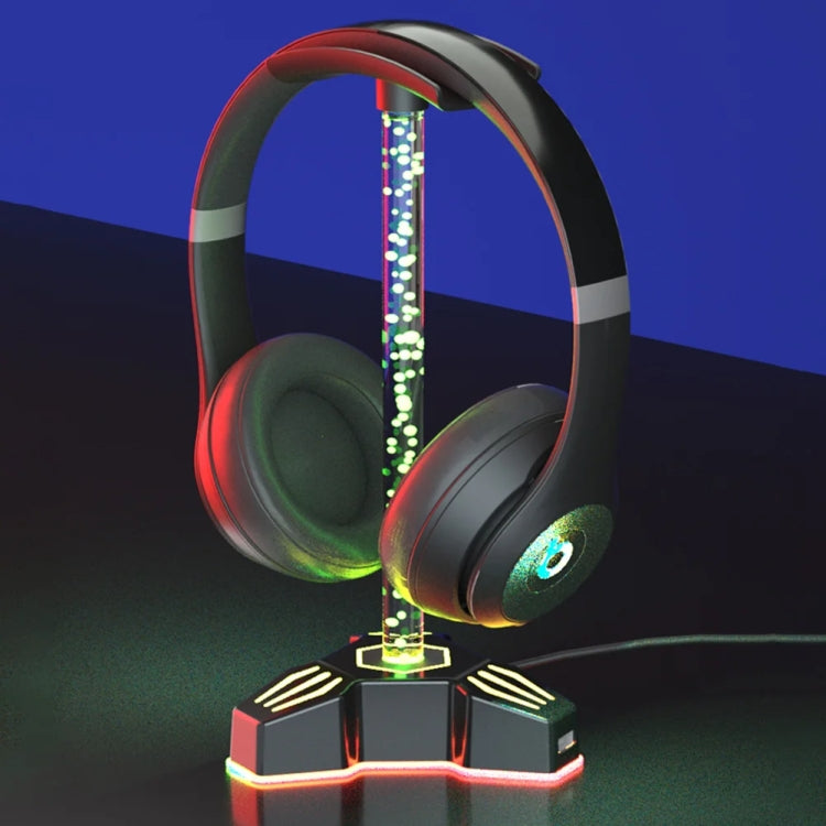 RGB Lighted Headphone Stand With Ambient Light USB Expansion Port Headphone Display Bracket, Without 3.5mm Port, With 3.5mm Port