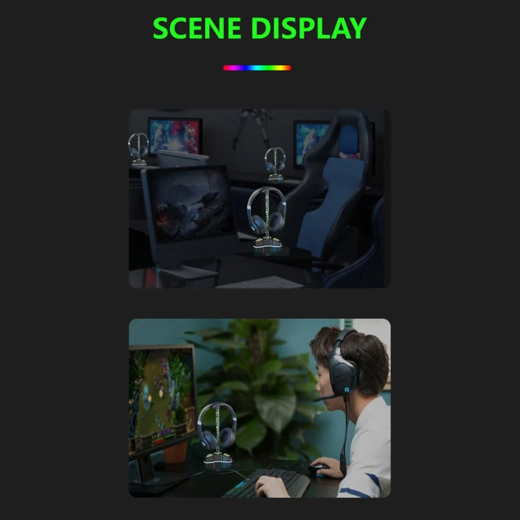 RGB Lighted Headphone Stand With Ambient Light USB Expansion Port Headphone Display Bracket, Without 3.5mm Port, With 3.5mm Port