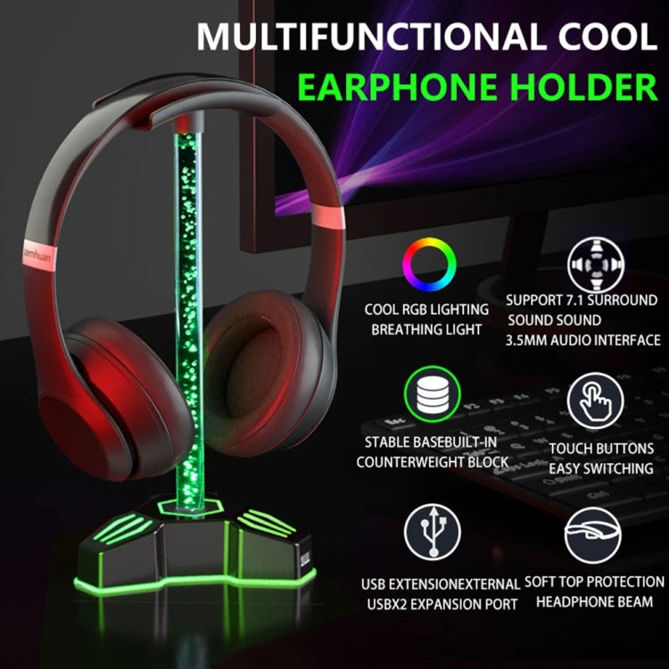 RGB Lighted Headphone Stand With Ambient Light USB Expansion Port Headphone Display Bracket, Without 3.5mm Port, With 3.5mm Port