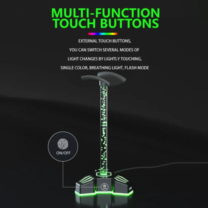 RGB Lighted Headphone Stand With Ambient Light USB Expansion Port Headphone Display Bracket, Without 3.5mm Port, With 3.5mm Port