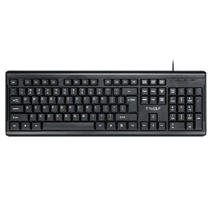 T-WOLF 104-keys USB Computer Office Home Wired Keyboard, T15
