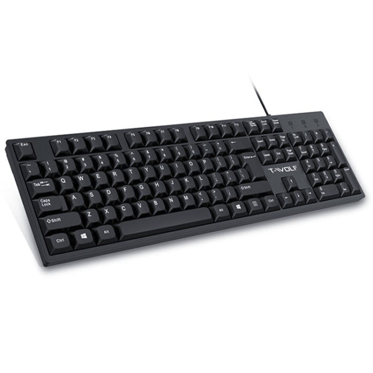 T-WOLF 104-keys USB Computer Office Home Wired Keyboard, T15
