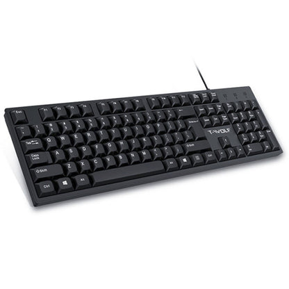 T-WOLF 104-keys USB Computer Office Home Wired Keyboard, T15
