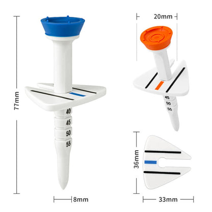 PGM QT022 Golf Tee Adjustable Limit Aiming Assist 77mm Tee Length, 4pcs /Box