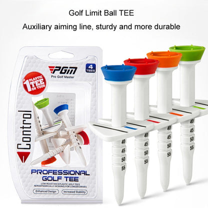 PGM QT022 Golf Tee Adjustable Limit Aiming Assist 77mm Tee Length, 4pcs /Box