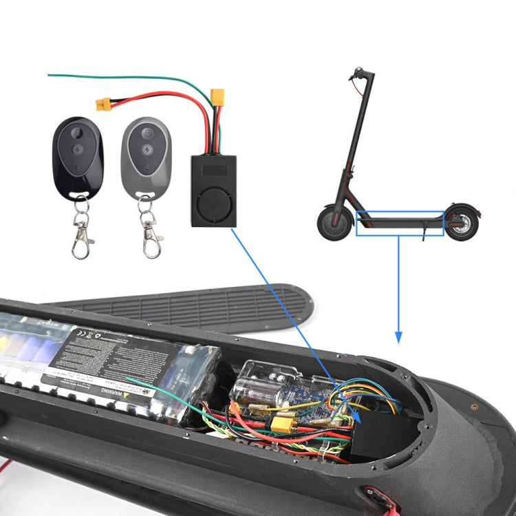Electric Scooter 36-55V Anti-Theft Alarm Detector + 2 Remote Controller, For Xiaomi M365, For Ninebot Max G30