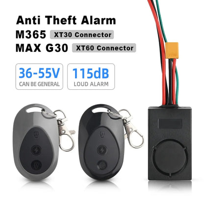 Electric Scooter 36-55V Anti-Theft Alarm Detector + 2 Remote Controller, For Xiaomi M365, For Ninebot Max G30