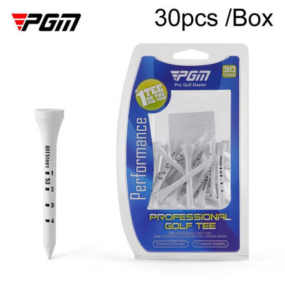 30pcs /Box PGM QT029 Golf Wooden Tee Limit Adjustable Height Ball Spike Golf Depth Marker Tee, 53mm, 69mm, 83mm