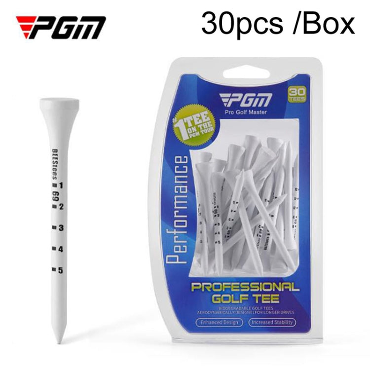 30pcs /Box PGM QT029 Golf Wooden Tee Limit Adjustable Height Ball Spike Golf Depth Marker Tee, 53mm, 69mm, 83mm