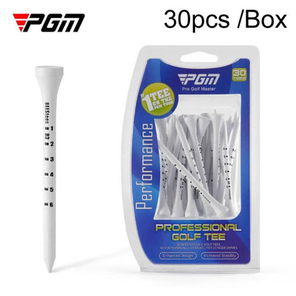 30pcs /Box PGM QT029 Golf Wooden Tee Limit Adjustable Height Ball Spike Golf Depth Marker Tee, 53mm, 69mm, 83mm