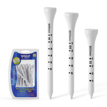 30pcs /Box PGM QT029 Golf Wooden Tee Limit Adjustable Height Ball Spike Golf Depth Marker Tee, 53mm, 69mm, 83mm