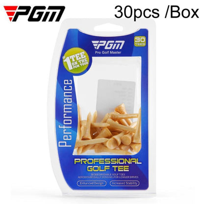 30pcs /Box PGM QT030 Golf Bamboo Tee Adjustable Height Spikes Golf Depth Marker Tee, 83mm, 38mm