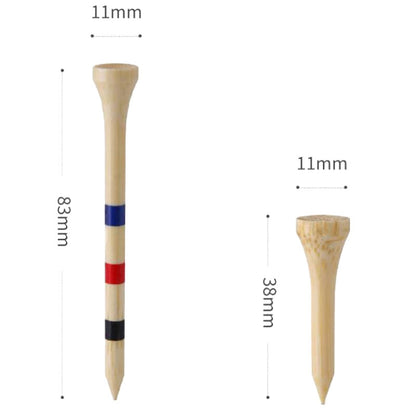 30pcs /Box PGM QT030 Golf Bamboo Tee Adjustable Height Spikes Golf Depth Marker Tee, 83mm, 38mm