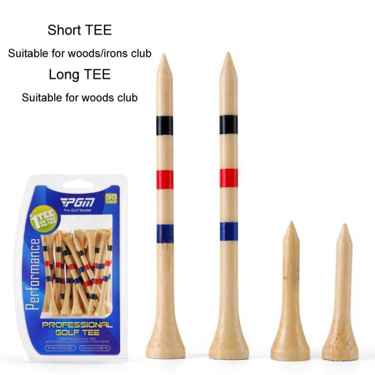 30pcs /Box PGM QT030 Golf Bamboo Tee Adjustable Height Spikes Golf Depth Marker Tee, 83mm, 38mm
